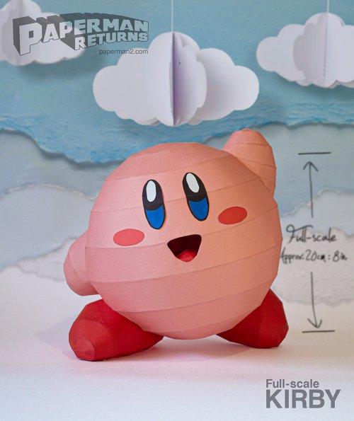 等身大カービィのペーパークラフトを制作しました！I designed the Full-scale Kirby papercraft!!