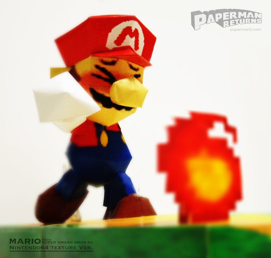 マリオのペーパークラフトが完成 無料ダウンロードできます ペーパークラフトブログ Paperman Returns