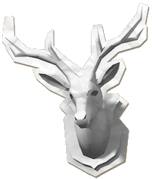 Papercraft of Reindeer's Paper Hunting Trophy(trophy head,animal head)(トナカイ･鹿のハンティングトロフィーのペーパークラフト)